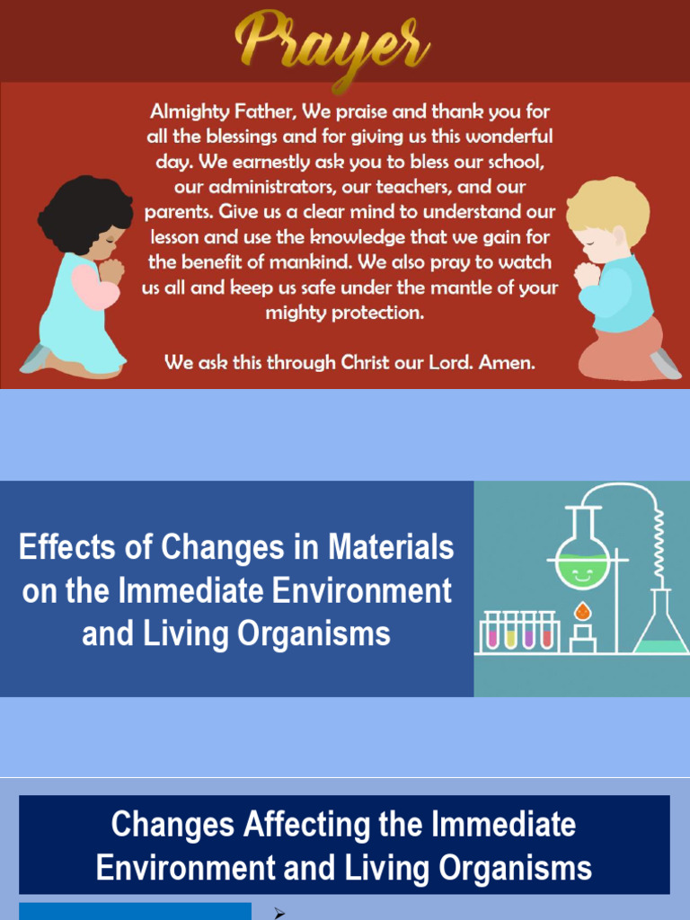 SCIENCE 5 LAP 1.5 Effects of Changes in Materials On The Immediate ...