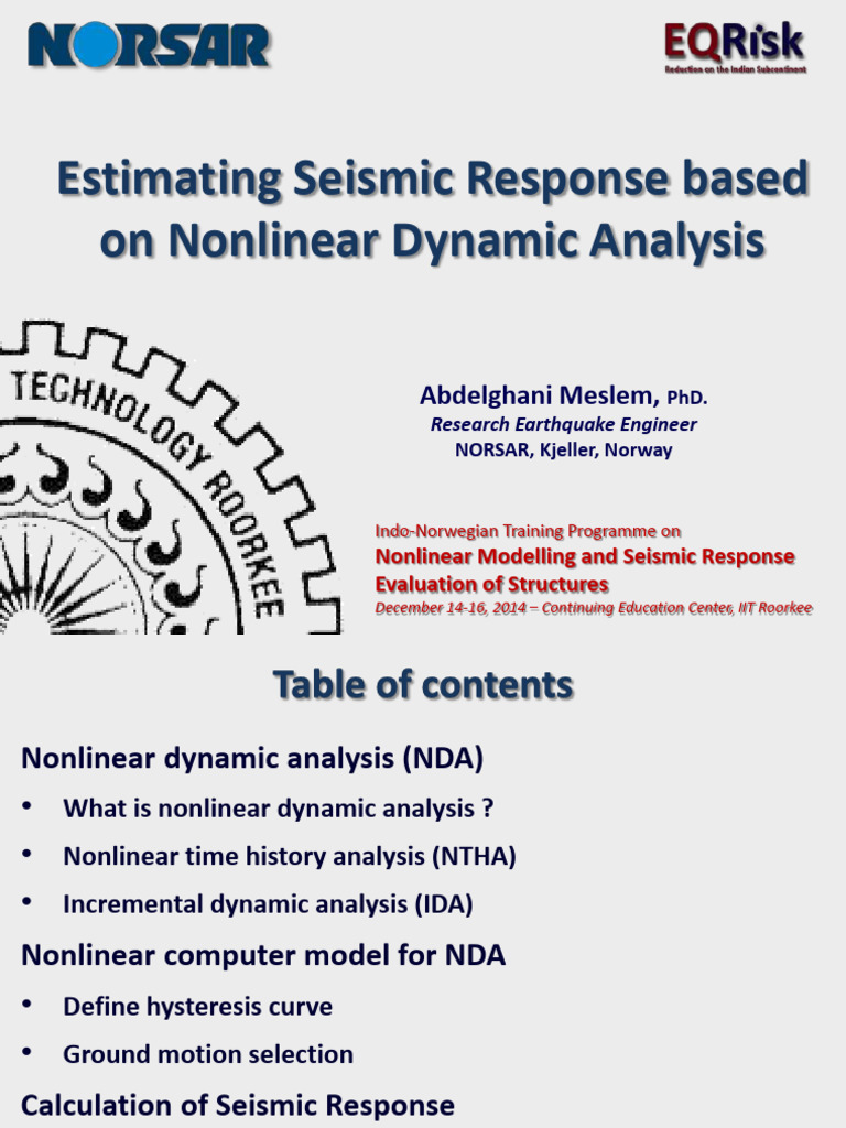Nonlinear Dynamic Analysis for Seismic Response | PDF | Hysteresis ...