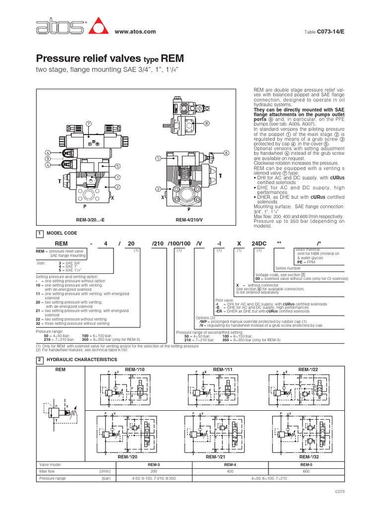 REM Two-Stage Pressure Relief Valves | PDF | Valve | Pump