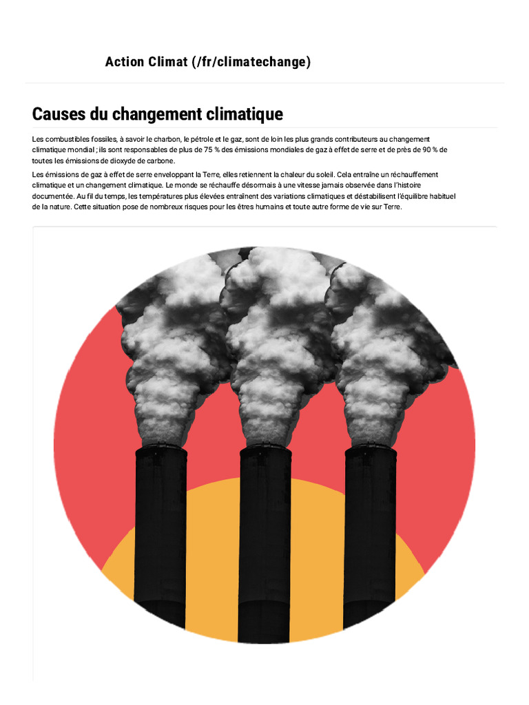 Causes et effets du changement climatique | PDF | Changement climatique ...