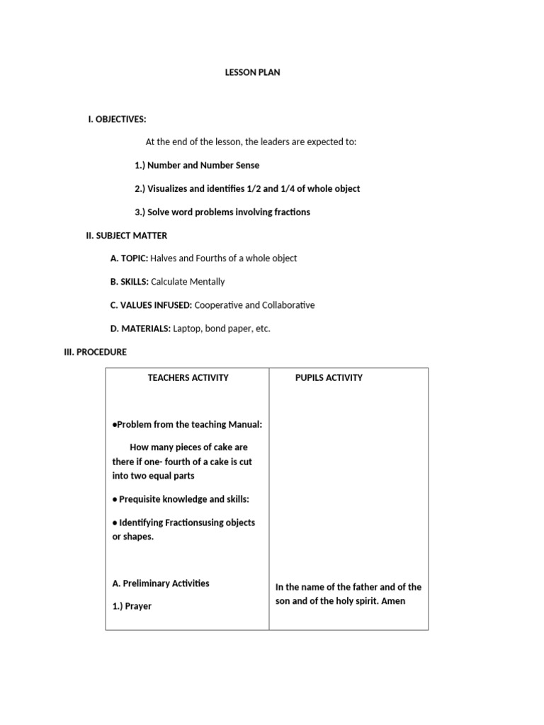 Teaching Fractions: Halves and Fourths | PDF