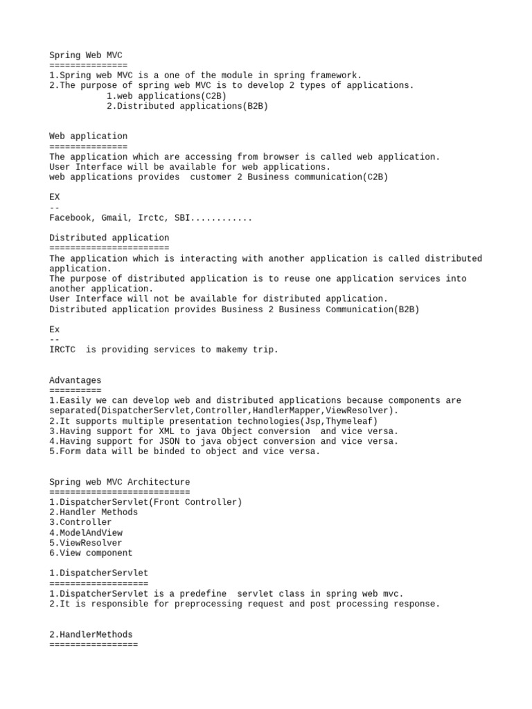 Spring Web MVCupdatednew | PDF | Model–View–Controller | Web Application