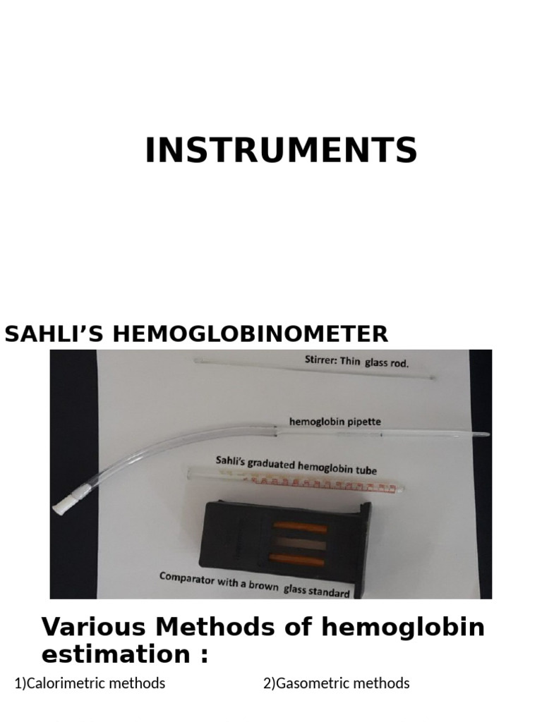 Hemoglobin and Blood Cell Measurement Techniques | PDF | Red Blood Cell ...