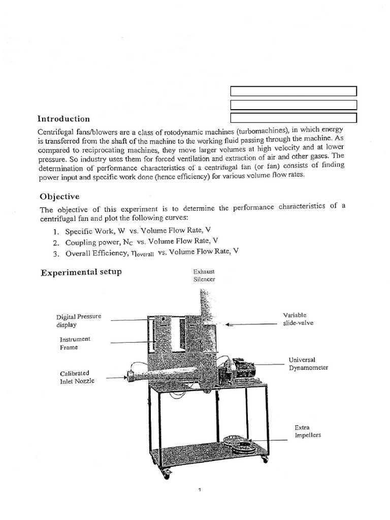 Centrifugal Fan Performance Study | PDF