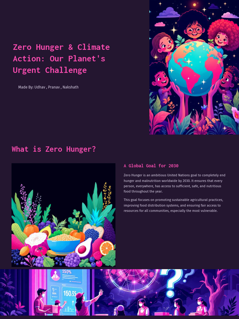 Zero Hunger and Climate Action Our Planets Urgent Challenge | PDF ...