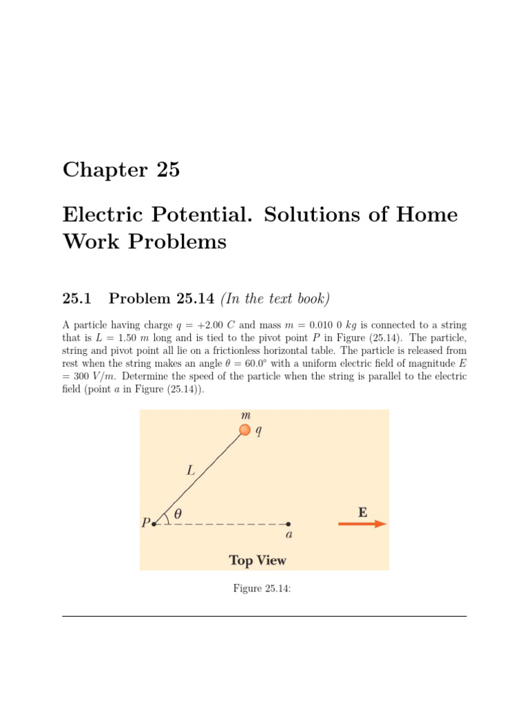 Electric Potential Problem Solutions | PDF | Physics | Physical Phenomena