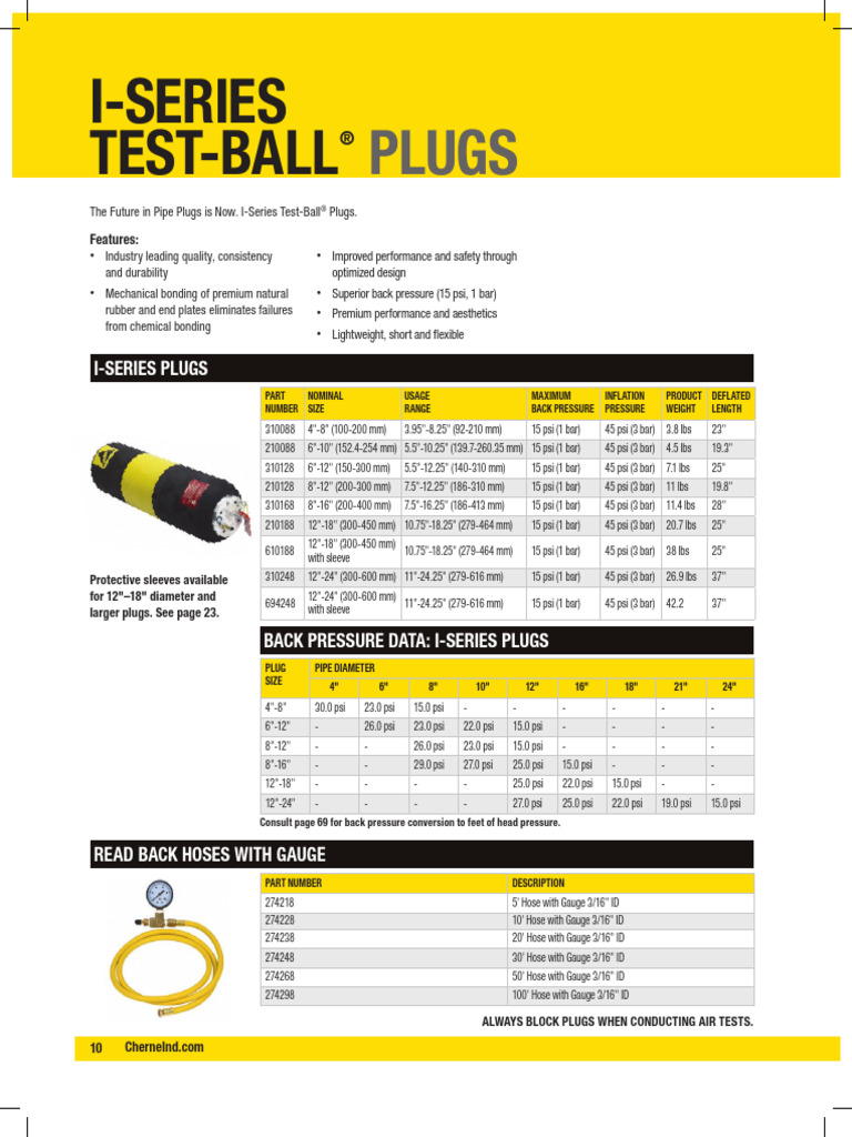 I-Series Test-Ball Plug Catalog | PDF | Mechanical Engineering
