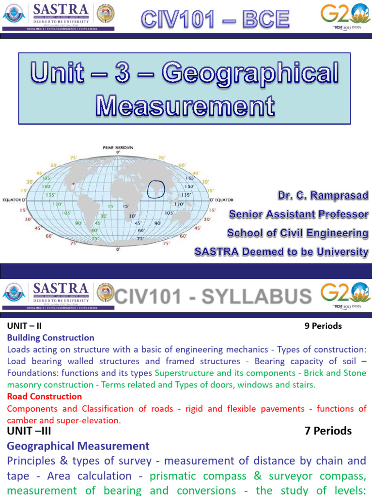 CIV 101 - BCE - Unit 3 - Module 1 - Chain Surveying | PDF | Surveying ...