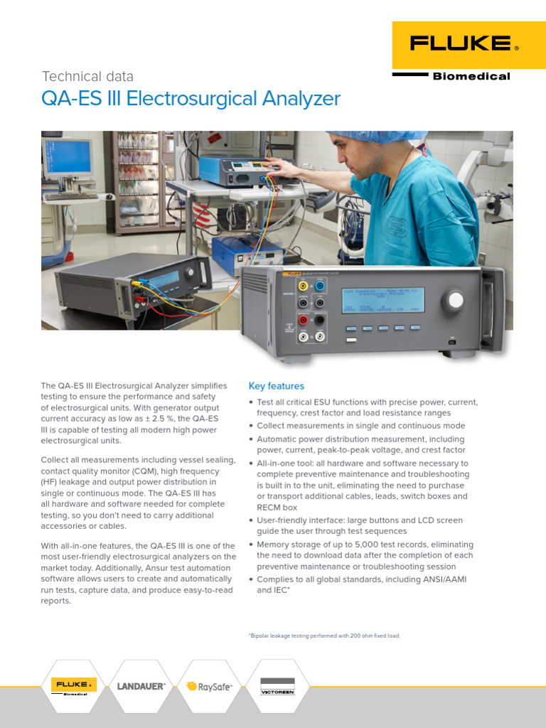 QA-ES III Electrosurgical Analyzer Guide | PDF | Alternating Current ...