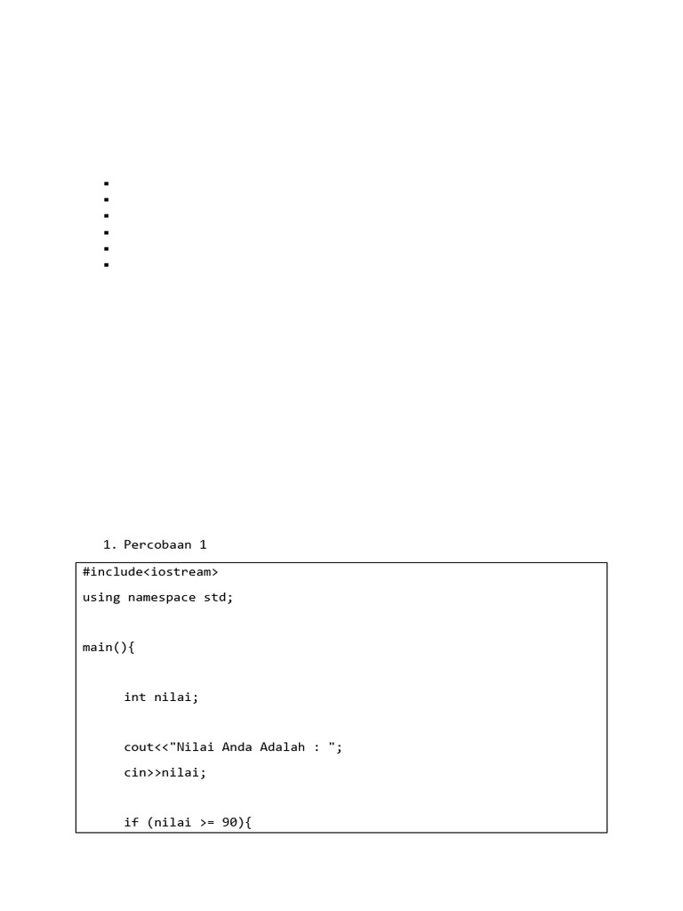 Struktur Percabangan dalam C++ | PDF