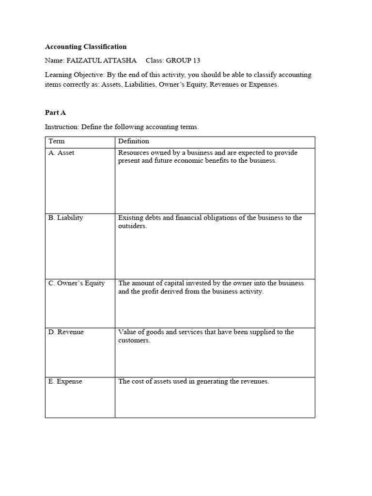 Accounting Classification Guide | PDF