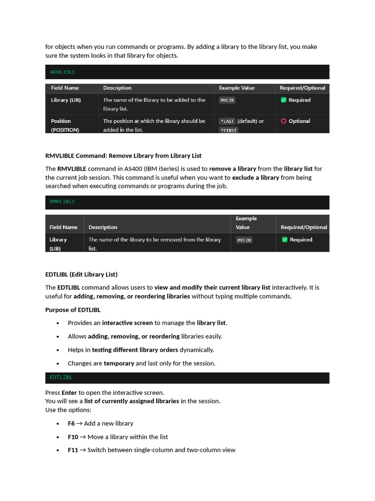 AS400 Command Overview and Usage Guide | PDF | Computer File | Computer ...