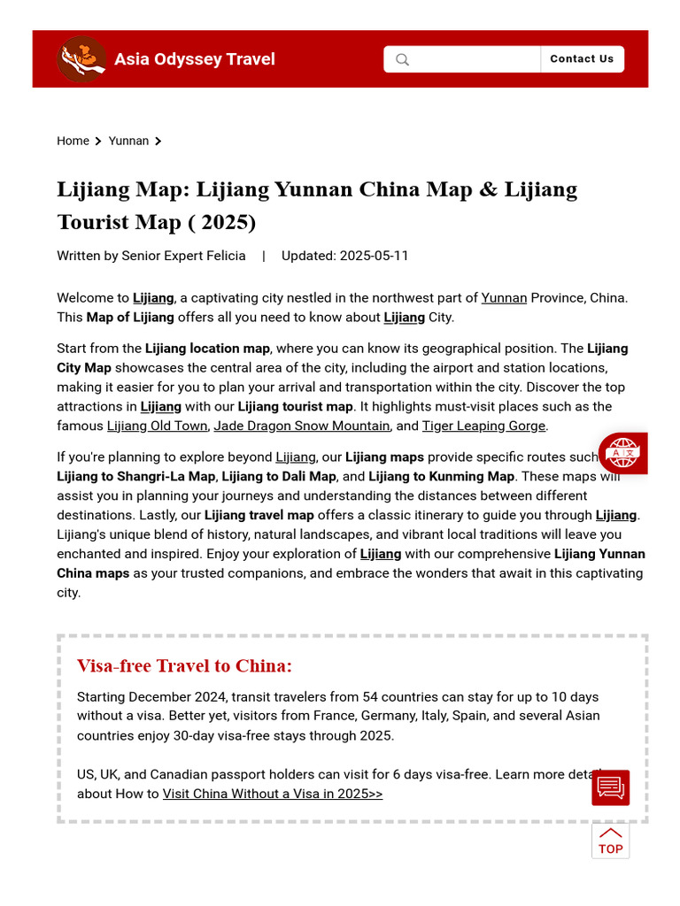 Lijiang Tourist and City Map Guide | PDF