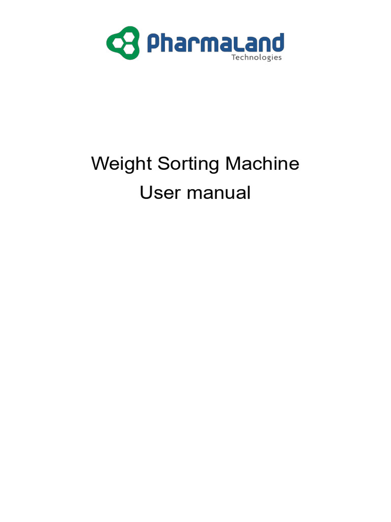 Weight Sorting Machine User Manual | PDF | Power Supply | Safety