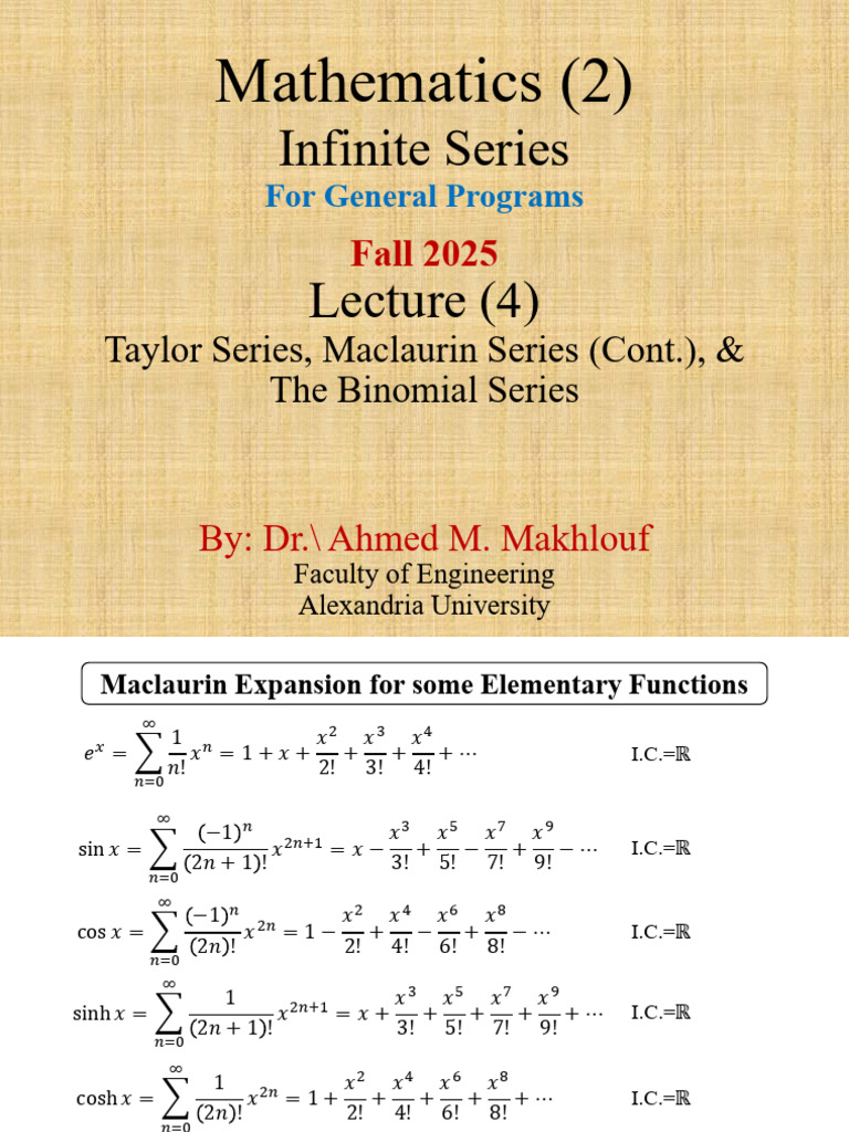 Maclaurin and Binomial Series Overview | PDF | Functional Analysis ...