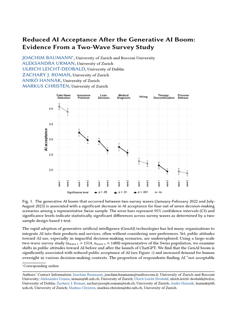 Reduced AI Acceptance After The Generative AI Boom - Evidence From A ...