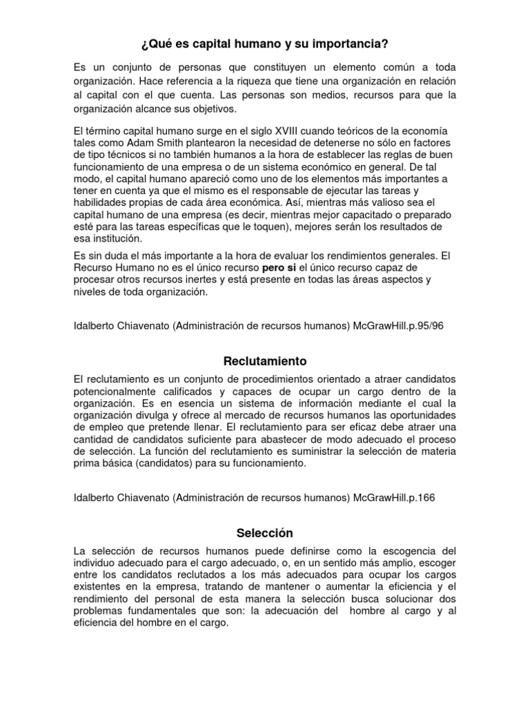 Importancia del Capital Humano en Empresas | PDF | Recursos humanos