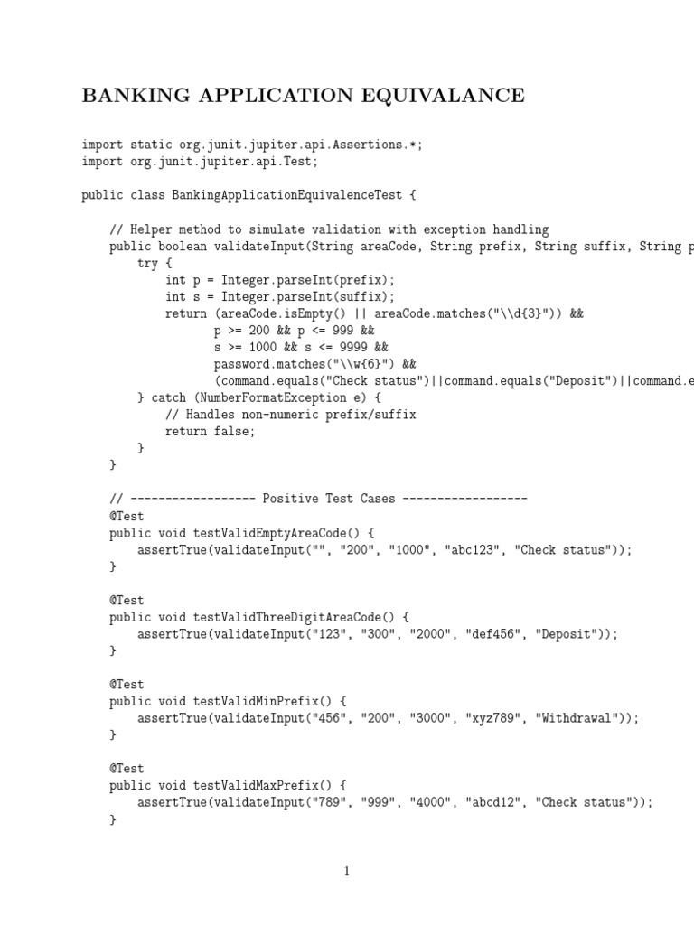 Banking Application Equivalance | PDF | Computer Programming | Software ...