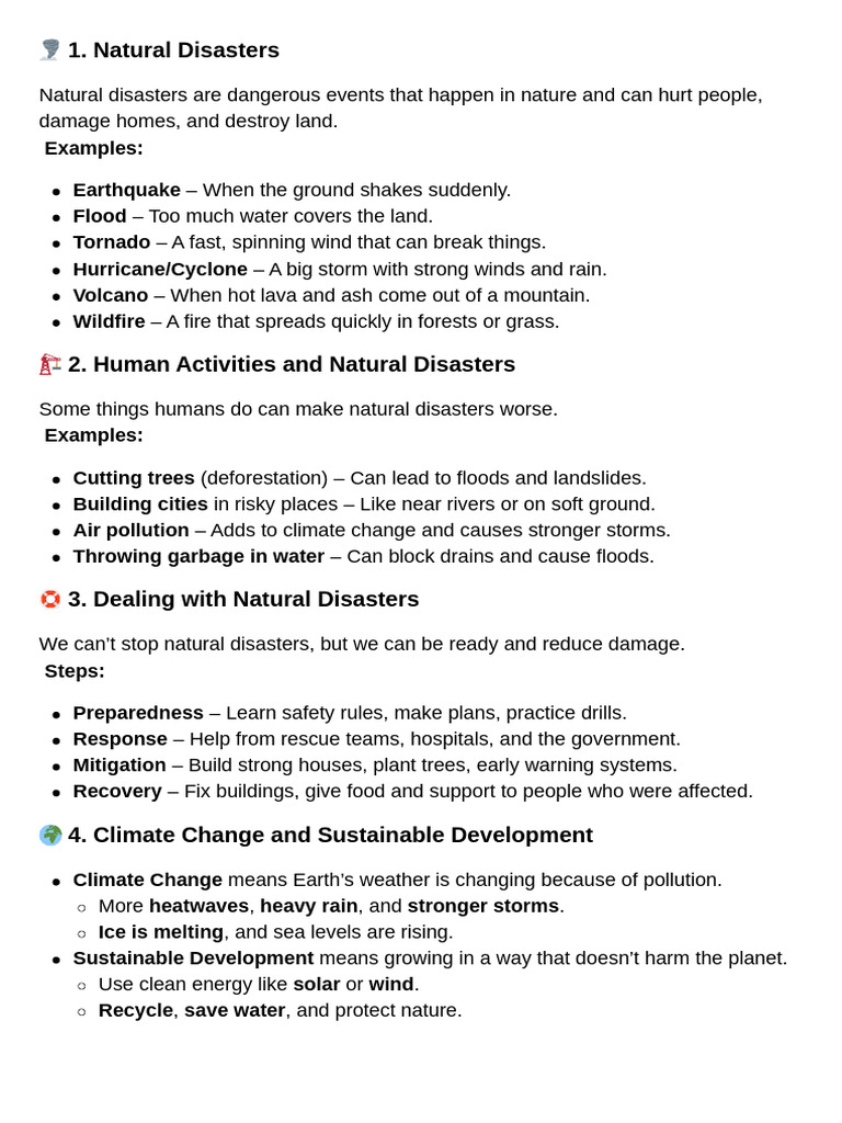 Types of Natural Disasters Explained | PDF