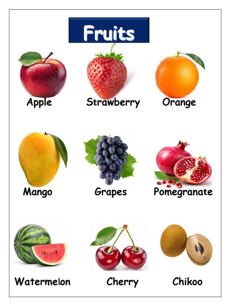 Fruit and Vegetable List | PDF