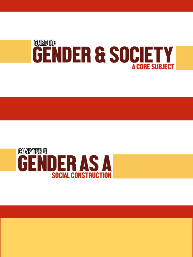 GENSOC Chap 4 Gender As A Social Construct | PDF | Gender | Gender Studies