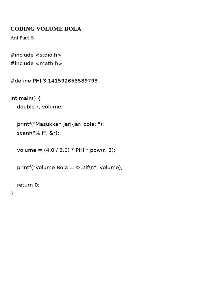 Coding Volume Bola | PDF