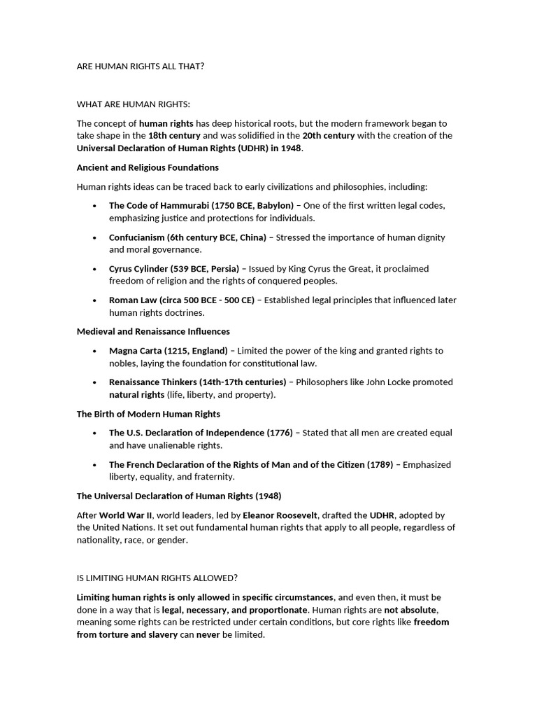 Understanding Human Rights History | PDF | Human Rights | Prison