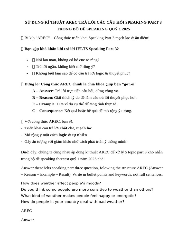 Sample Speaking Part 3 - AREC | PDF | Gift | Home Appliance