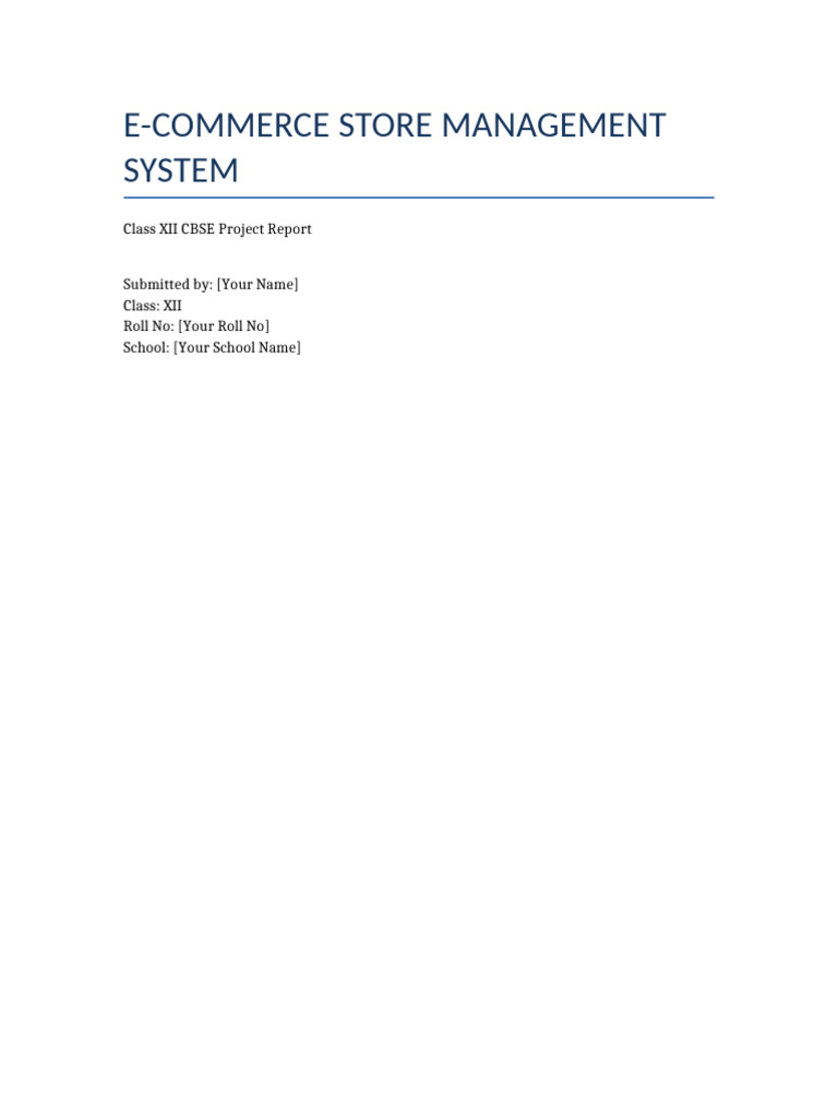 Ecommerce Project Report With Code | PDF | Databases | My Sql