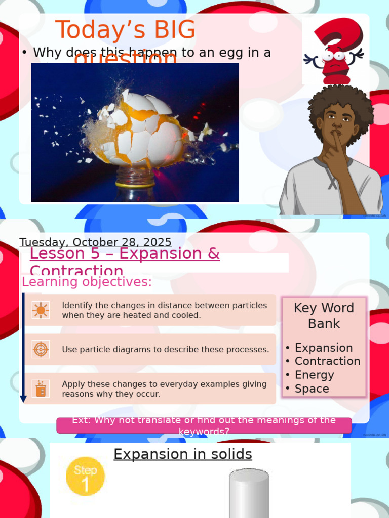 Key Stage 3 - Particle Theory - Lesson 5 - Expansion & Contraction ...