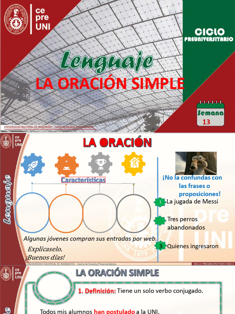 Estructura y Tipos de Oraciones Simples | PDF | Oración (Lingüística ...