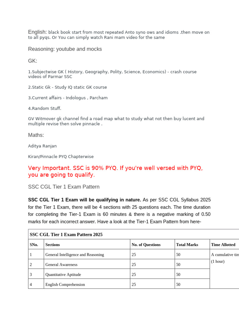 SSC CGL Exam Preparation Guide 2025 | PDF | Circle | Triangle