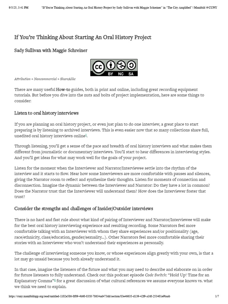 Â If You're Thinking About Starting An Oral History Project by Sady ...