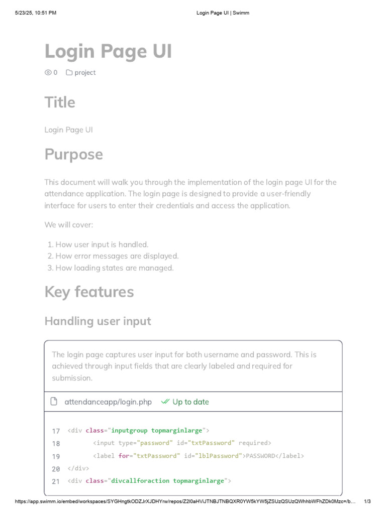 Login Page UI Implementation Guide | PDF | User Interface | Login