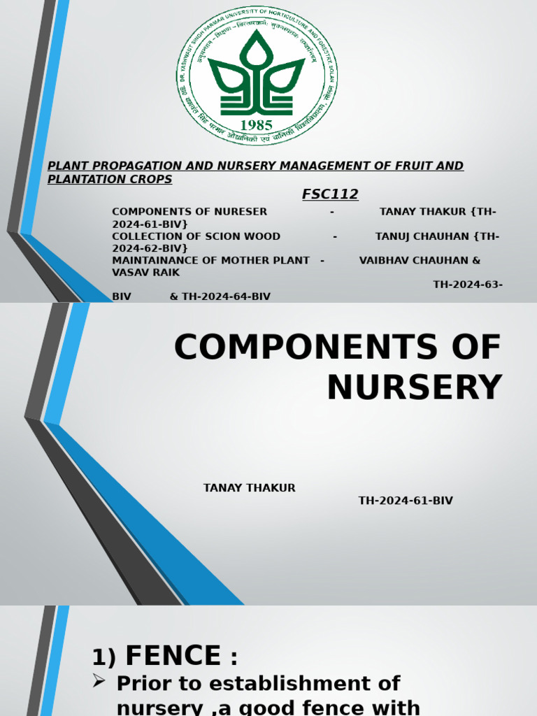Nursery Management and Propagation Guide | PDF | Grafting | Pruning