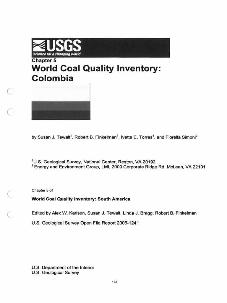 Colombia Coal Quality Inventory Report | PDF | Natural Gas | Coal