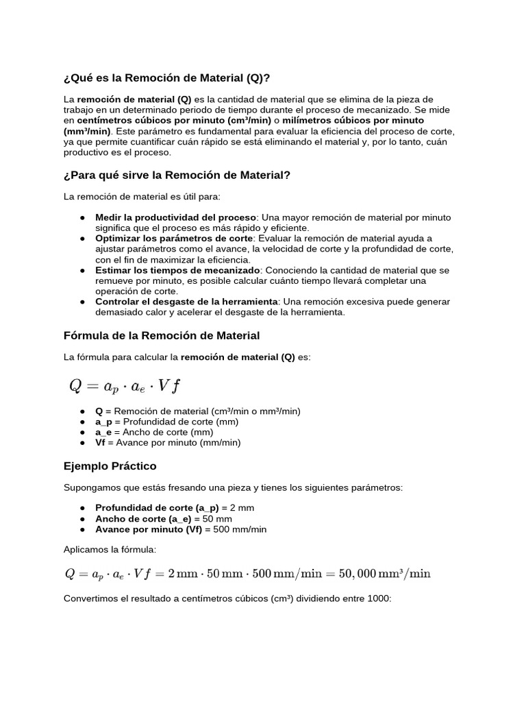 Remoción de Material en Mecanizado | PDF | Mecanizado