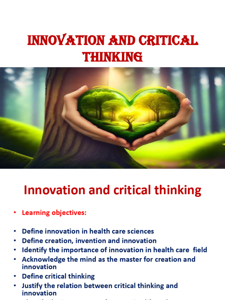 Lecture 1 Innovation and Critical Thinking | PDF | Critical Thinking ...