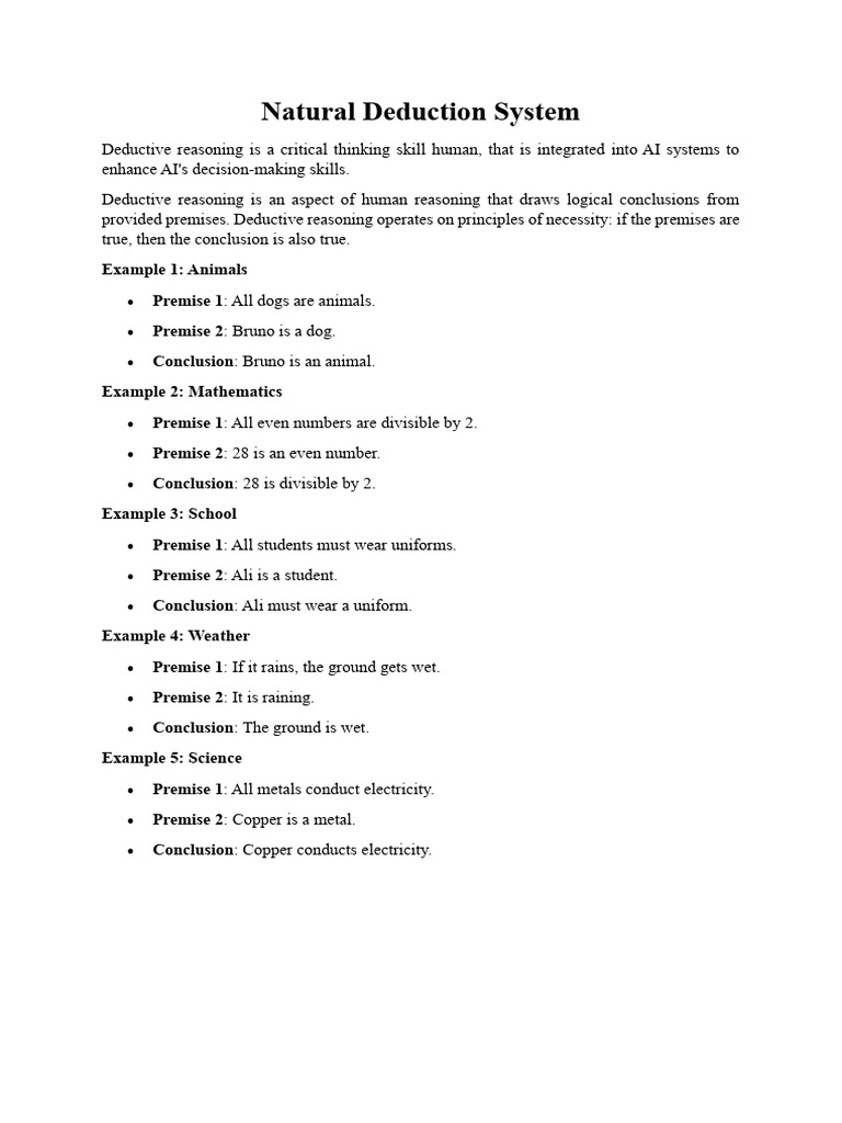 Natural Deduction in Reasoning | PDF