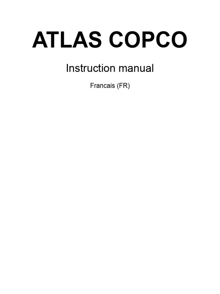 Atlas Copco Instruction Manual French | PDF