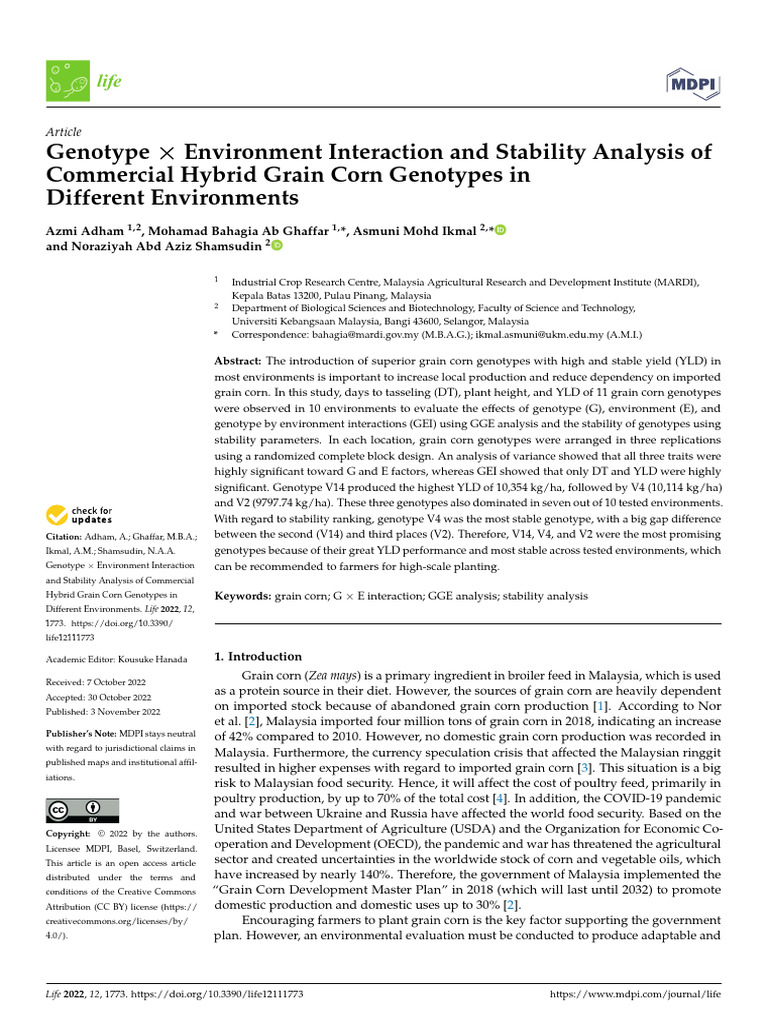 Genotype Environment Interaction and Stability | PDF | Visual Cortex ...