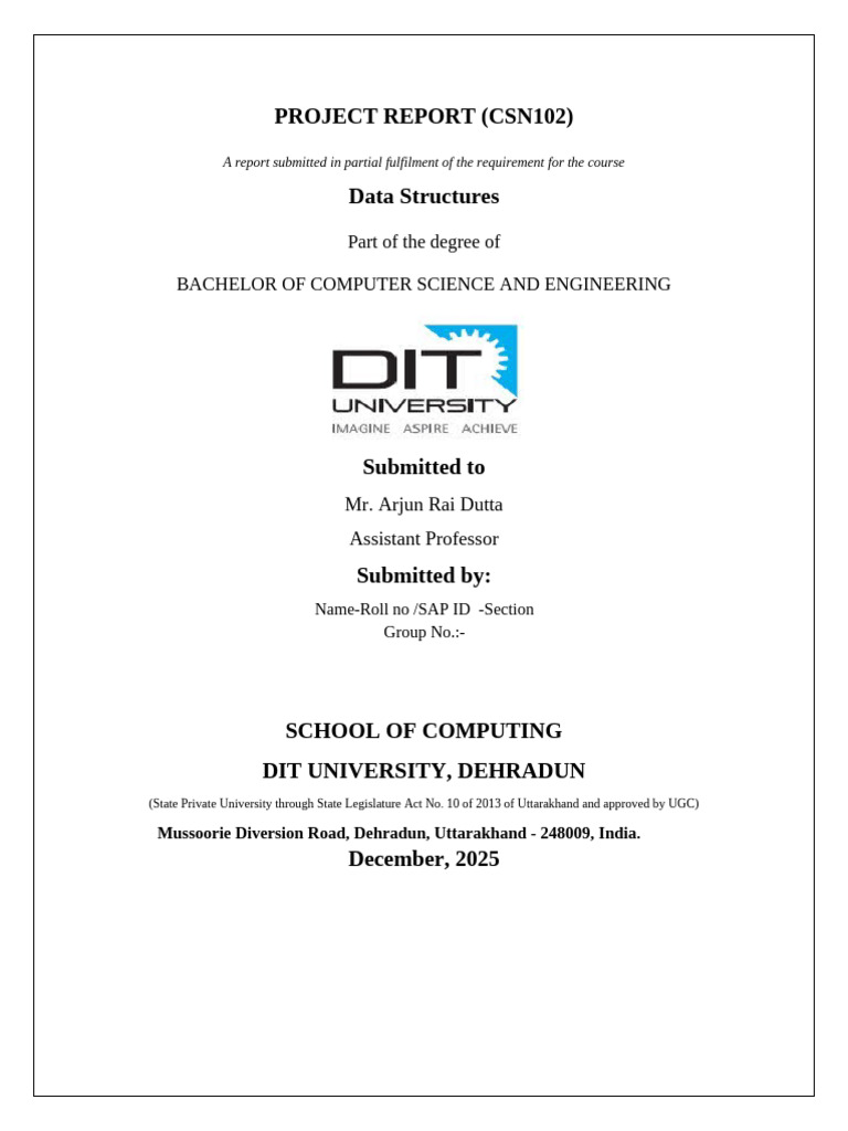 Report Format Mini Project CSN102 | PDF | Computer Programming ...