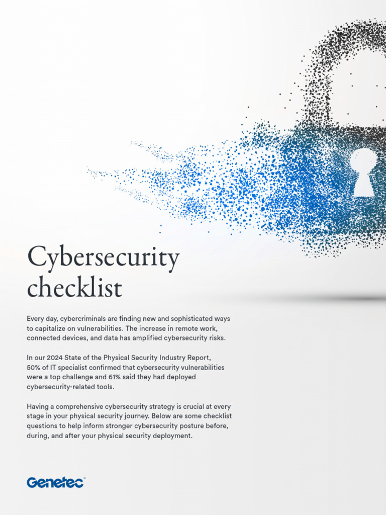 2024 Cybersecurity Checklist for Security Systems | PDF | Security ...