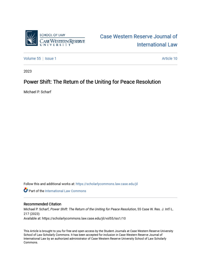 Power Shift: Uniting for Peace Resolution | PDF | United Nations ...