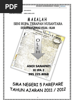 Makalah Seni Rupa Terapan Desain Iklan