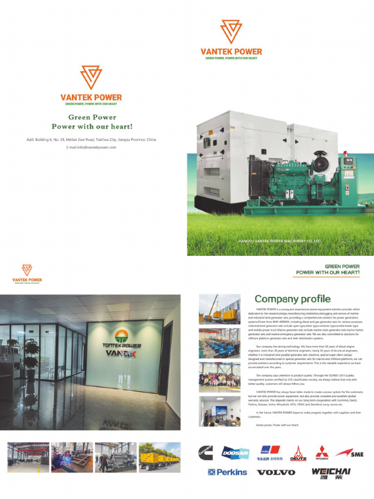Vantek Industry Use Diesel Generator | PDF