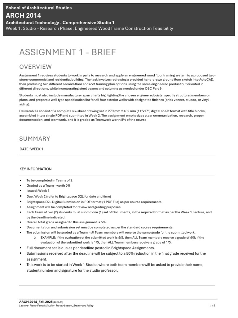Engineered Wood Frame Assignment Guide | PDF | Framing (Construction ...