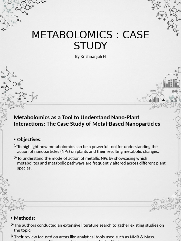 Metabolomics in Nano-Plant Studies | PDF | Metabolism | Metabolomics