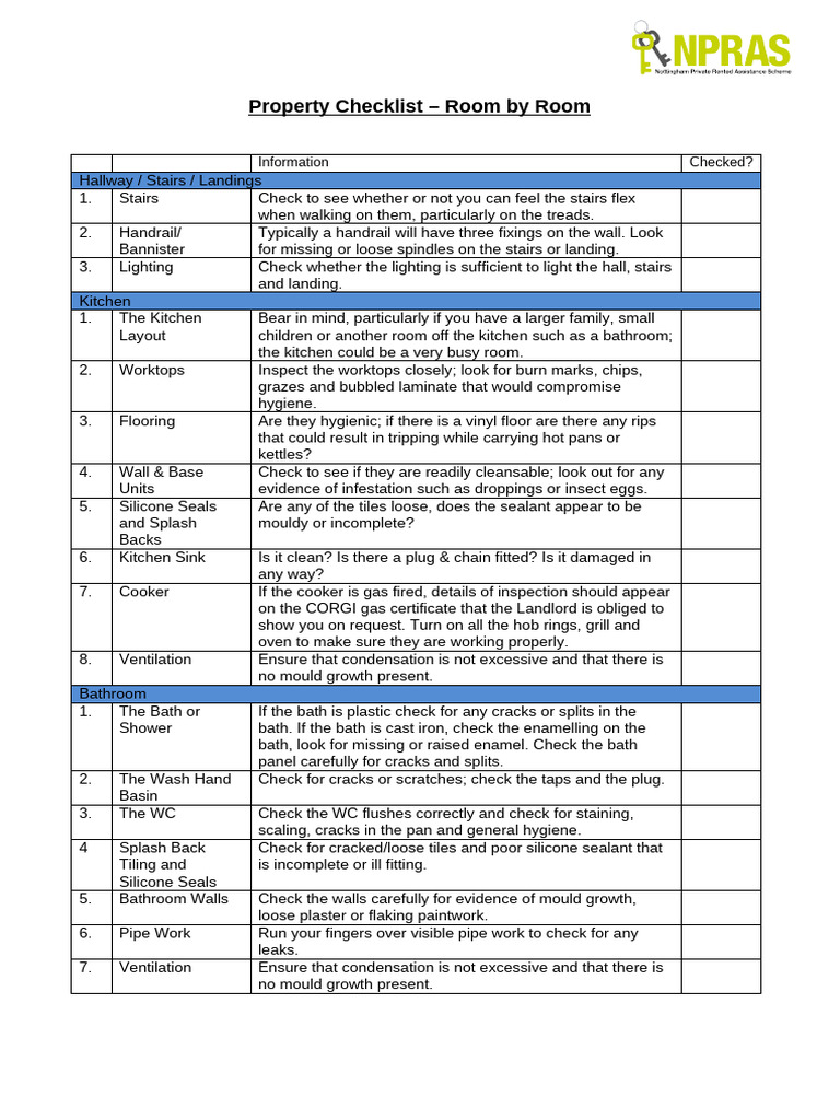 Comprehensive Property Inspection Checklist | PDF | Bathroom | Countertop