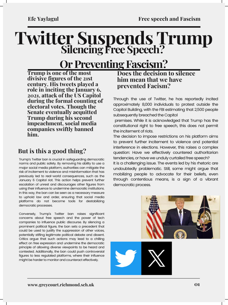 Trump Twitter Ban Article | PDF | Freedom Of Speech | Donald Trump